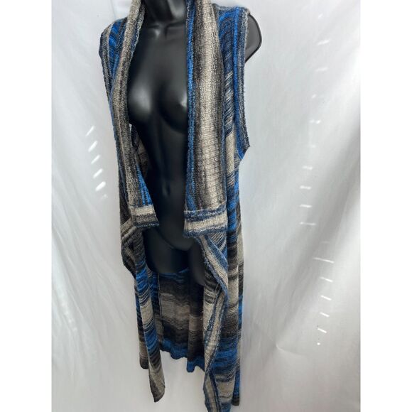 Anthropologie Moth Open Knit Cardigan Sweater Long Striped Duster XS/S Western - Picture 5 of 12